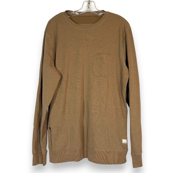 Vuori Jeffreys Pullover Sweatshirt Crewneck Pocket Tan Brown Mens Large V218 - Picture 1 of 9